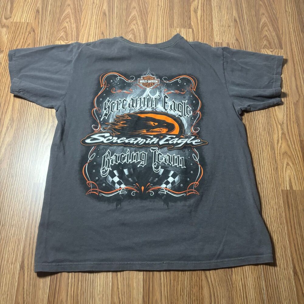 Vintage Harley Davidson Screamin Eagle Motorcycle T-Shirt Men’s Medium Gray Tee